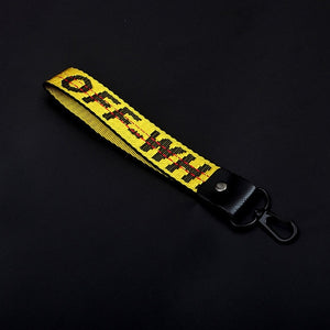 Off White Keychain Braided Ribbon Keychains For Women Men Phone Case Lanyard Key Chain Car Key Ring Wallet Bag Pendant Jewelry