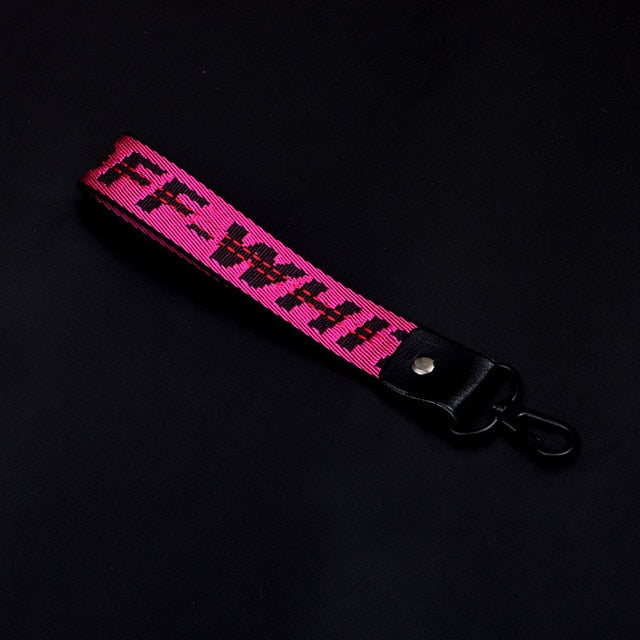 Off White Keychain Braided Ribbon Keychains For Women Men Phone Case Lanyard Key Chain Car Key Ring Wallet Bag Pendant Jewelry